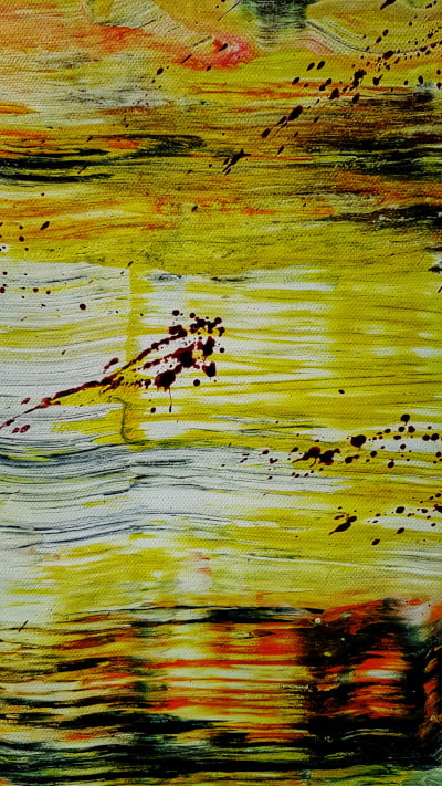 yellow acrylic abstract painting by suhail mitoubsi