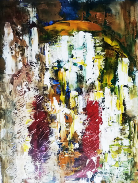 artist's journey in abstract oil painting by mitoubsi