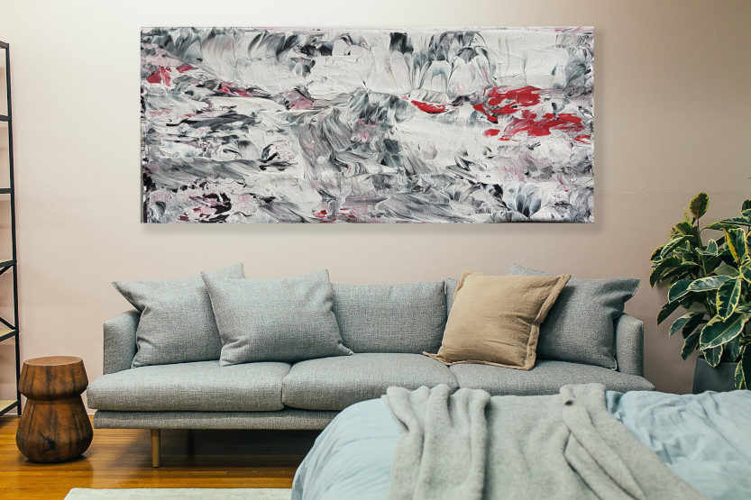large black and white modern abstract art by ezeeart